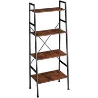 Tectake Liverpool Ladder Shelf w/ 4 Shelves Bookcase, Brown