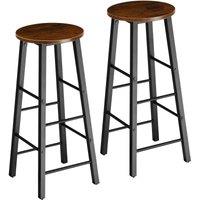 Tectake Keynes 2 Bar Stools, Brown