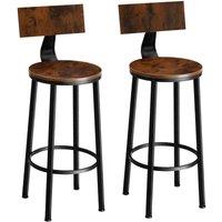 Tectake Poole 2 Bar Stools, Brown