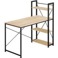 Tectake Hershey Office Desk w/ Integrated Side Shelf - Brown, Brown