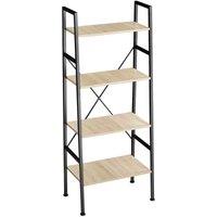 Tectake Newcastle Ladder Shelf w/ 4 Shelves Bookcase - Brown, Brown
