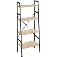 Tectake Liverpool Ladder Shelf Bookcase w/ 4 Shelves - Brown, Brown