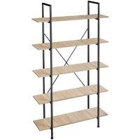 Tectake Glasgow Bookcase w/ 5 Shelves - Brown, Brown