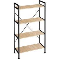 Tectake Leeds Bookcase w/ 4 Shelves - Brown, Brown