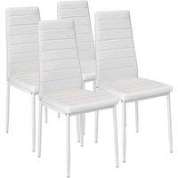 Tectake 4 Dining Chairs Synthetic Leather - White, White