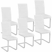 Tectake 6 Dining Rocking Chairs - White, White