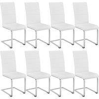 Tectake 8 Dining Rocking Chairs - White, White