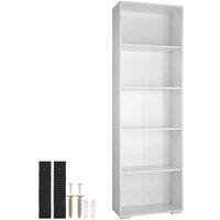Tectake Lexi 5 Shelf Bookcase - White, White