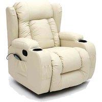 CAESAR 10 IN 1 WINGED LEATHER RECLINER CHAIR ROCKING MASSAGE SWIVEL HEATED