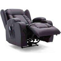 CAESAR ELECTRIC LEATHER AUTO RECLINER MASSAGE HEATED GAMING WING SOFA CHAIR