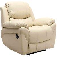 Madison Automatic Leather Recliner Chair - Cream