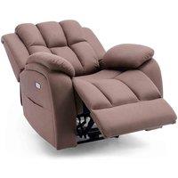 More4Homes Brookline Electric Fabric Auto Recliner Armchair Gaming Usb Lounge Sofa Chair Mocha