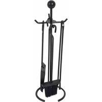 Charles Bentley Cedar Fireside Companion Set, Black