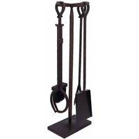 Charles Bentley Maple Fireside Companion Set, Black