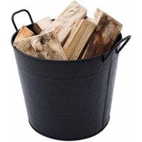 Charles Bentley Yew Small Fireside Log Bucket, Black