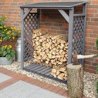 Promex Grey Speyer Modern Firewood Log Store, Grey