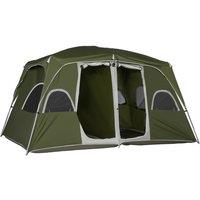 Outsunny 4-8 Person 2 Room Tent w/ Large Mesh Windows - Green, Green