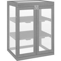 Outsunny 3-tier Wooden Cold Frame Grow House w/ Storage Shelf for Plants, Flowers - Grey, Grey