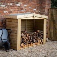Forest Garden Overlap Presssure Treated Apex Log Store, Brown