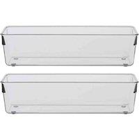 Interiors by PH Small Set Of Two Slim Kitchen Organisers, Clear