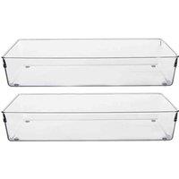 Interiors by PH Set Of Two Large Kitchen Organisers, Clear