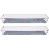 Interiors by PH Large Set Of Two Kitchen Organisers With Rubber Insert, Clear