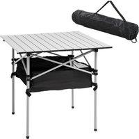 Outsunny Aluminum Roll-Top Table w/Mesh Bag - Silver, Silver