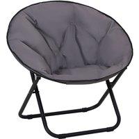 Outsunny Folding Portable Padded Moon Chair - Grey, Grey
