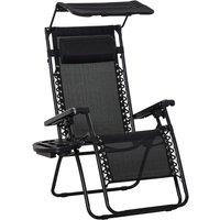 Outsunny Zero Gravity Folding Recliner Chair - Black