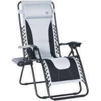 Outsunny Zero Gravity Chair Folding Recliner - Light Grey, Grey