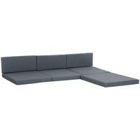 Outsunny Outdoor 7pc Cushion Pad Set for Rattan Furniture - Grey, Grey