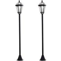 Outsunny 2pc Solar Powered LED Garden - Black, Black