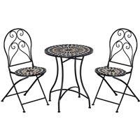 Outsunny 3pc Mosaic Garden Bistro Set, Black