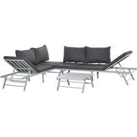 Outsunny 3pc Garden Seating Set - Grey, Grey