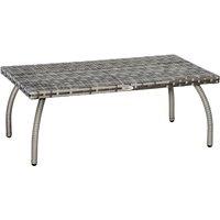 Outsunny Rattan Coffee Table - Grey, Grey