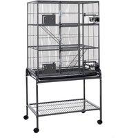 Little Friends Triple Metal Rat Chinchilla Ferret Cage on Stand, Grey