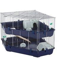 Little Friends Indoor Double Corner Cage Rabbit and Guinea Pig, Blue