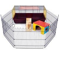 Little Friends Indoor Rabbit/Guinea Pig 100cm Cage with Run, Multi