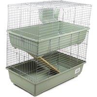 Little Friends Rabbit 80cm Double Cage Indoor for Rabbits/Guinea Pigs - Beige, Grey