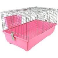 Little Friends Rabbit 80cm Indoor Rabbit & Guinea Pig Cage - Pink, Pink