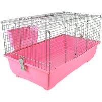 Little Friends Rabbit 100cm Indoor Rabbit/Guinea Pig Cage - Pink, Pink