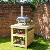 Zest Garden Pizza Oven Table, Brown