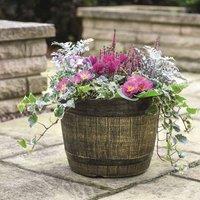 Garden Gear Whiskey Barrel Planter 30cm x 2, Brown