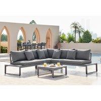 Furniture Box FurnitureBox Dubai Outdoor Sofa Set 6 Seat Grey, Grey