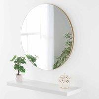 Yearn Mirrors Yearn Minimal Round Mirror Gold 50cm Diameter, Gold