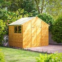 Power 6x10 Apex Double Door Shed, Brown