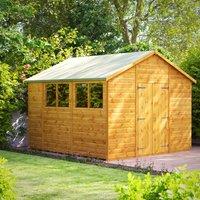 Power 10x10 Apex Double Door Shed, Brown