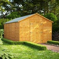 Power 20x10 Apex No Window Double Door Shed, Brown
