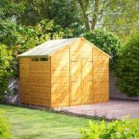 Power 6x10 Security Apex Double Door Shed, Brown