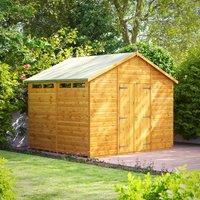 Power 8x10 Security Apex Double Door Shed, Brown